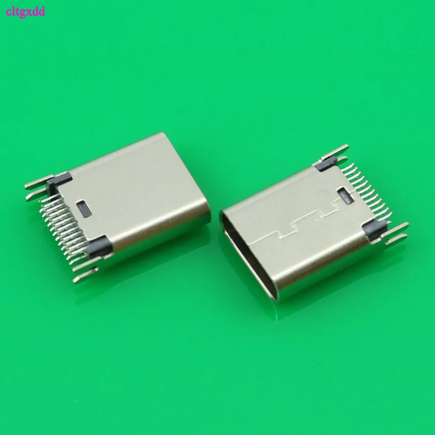 10pcs micro USB vertical 24P for 3.1 Type C Connector 24p type-C no side 24Pin Female Socket jack Charge port Plug 3.1 Version