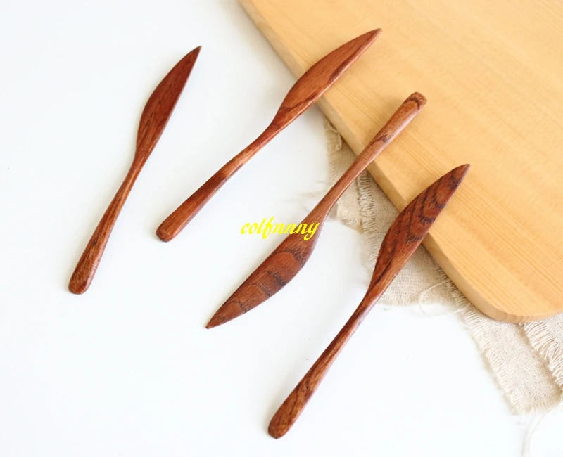 100pcs/lot 16*1.5cm Wooden Cutlery Butter Knife wood Cheese Dessert Jam Spreader Breakfast knife Tool Utensil