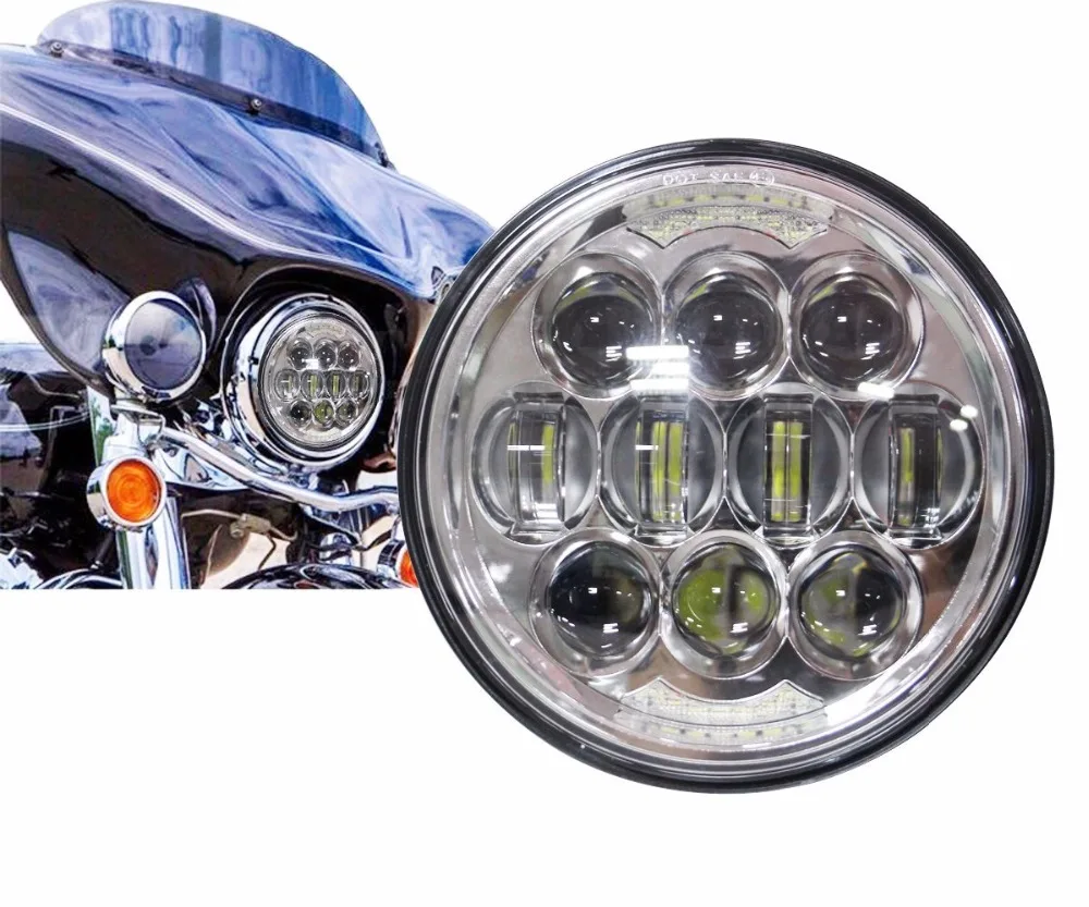 

5.75" Round LED Projection Headlight Super practical Brightest 80W Chips 5-3/4" Headlamp for Motorcycle