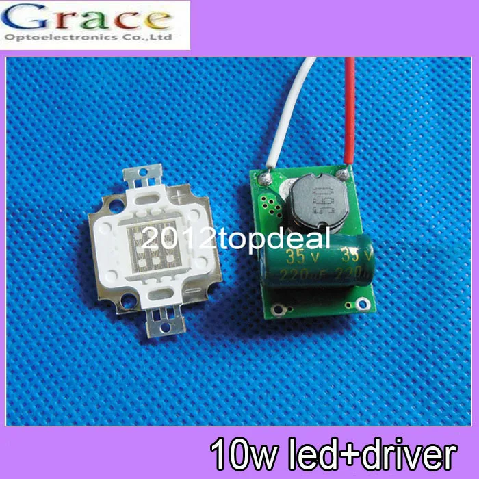 1set 10W Cool /Warm White blue/royal blue/uv 10000 20000k 30000k High Power LED + 12v 24v 10w 900ma led driver