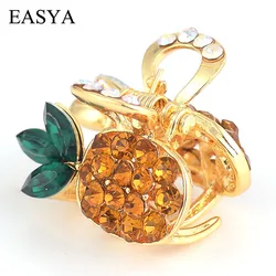 EASYA Handmade Hair Ornaments Sparkling Rhinestone Crystal Pineapple Hair Crab Claws Fashion Hairwear For Girl