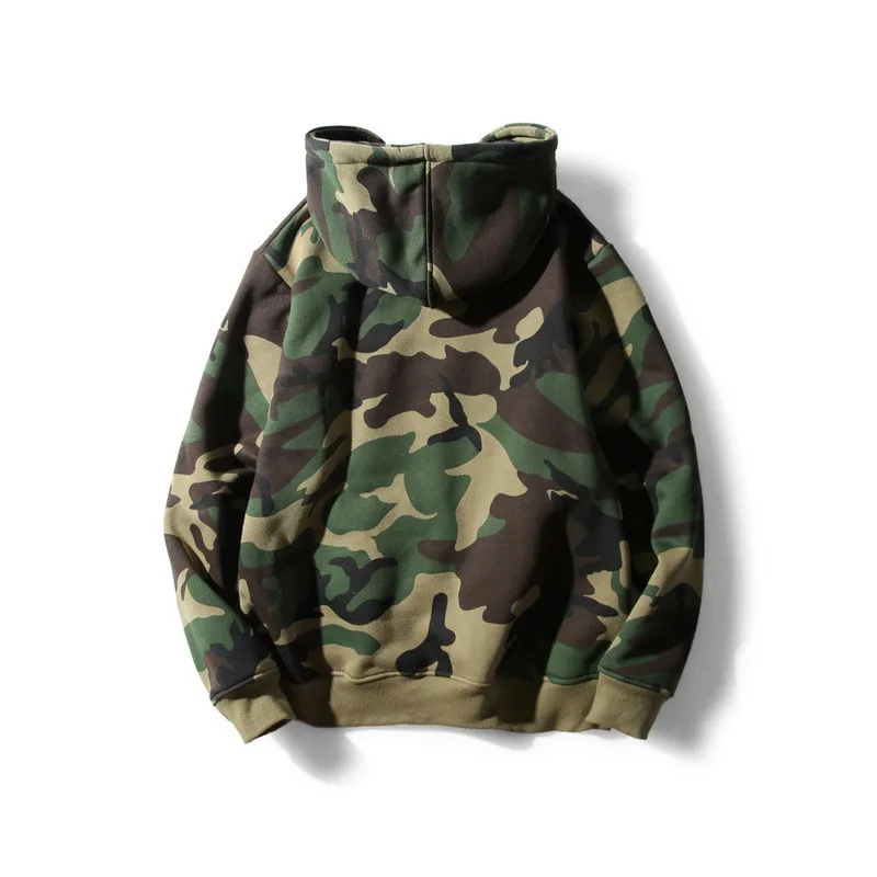 [EL BARCO] Autumn Warm Cotton Camouflage Hooded Sweatshirts Men Military Pullovers Hoodies Male Winter Tops Outcoat Size M-3XL