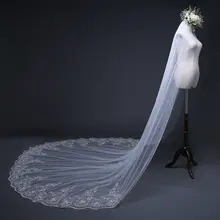 Long Lace-Edge Wedding Veil #6