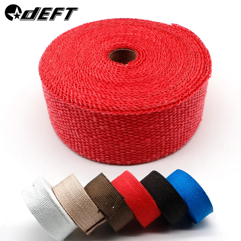 DEFT 5/10M Titanium Exhaust Heat Wrap Roll Motorcycle Car Fiberglass Heat Wrap Shield Tape Manifold Header Insulation Cloth Roll