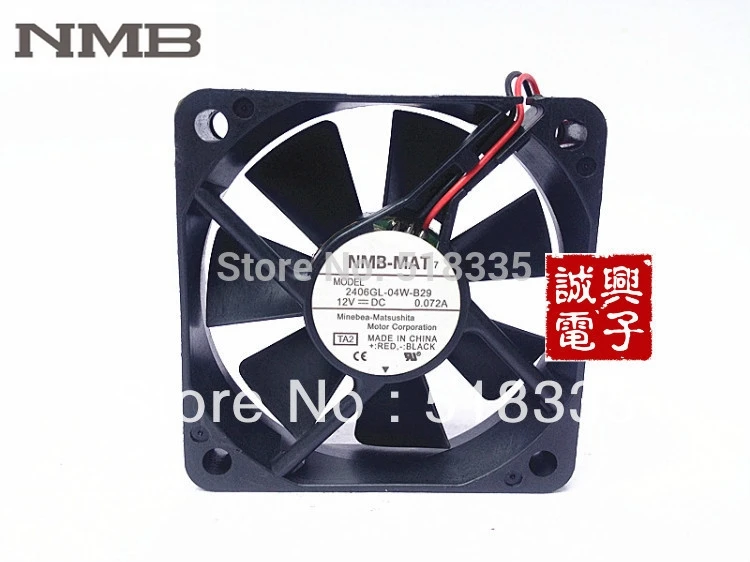 

For NMB 2406GL-04W-B29 12V 0.072A 3-wire 60x60x15mm Server Inverter cooling fan