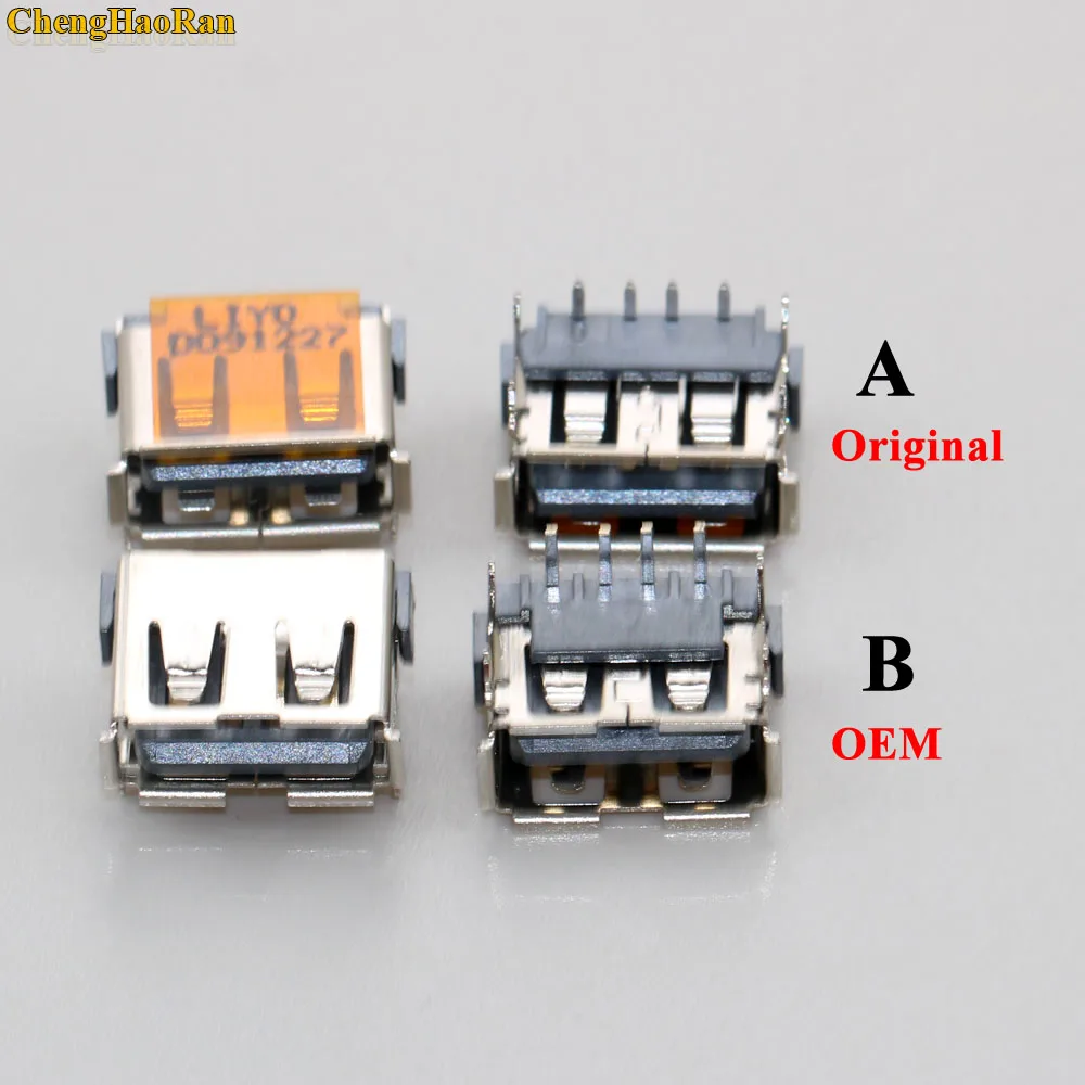 ChengHaoRan 10x Original new 2.0 USB Jack USB Connector USB 2.0 data port 4P for Laptop ASUS HP DELL Lenovo Toshiba motherboard