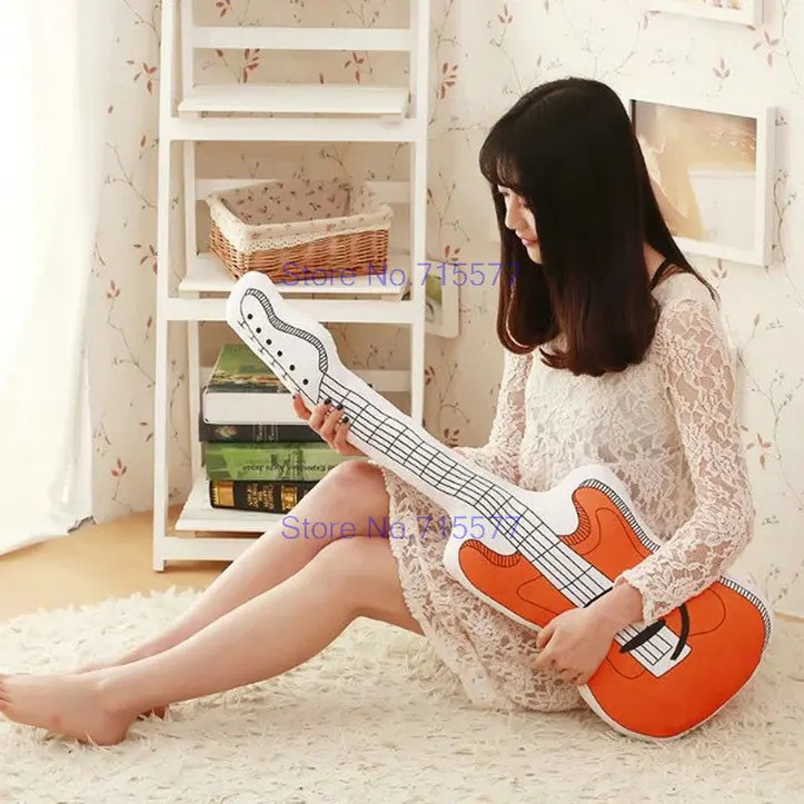 60-90CM Wholesale Creative Guitar Plush Toys At Home Decorate Doll Soft Pillow Cushion Birthday Gift