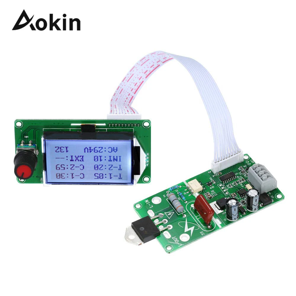 

100A 40A lcd display Digital Double Pulse Encoder Spot Welder Welding Machine Transformer Controller Board Time Control Aokin