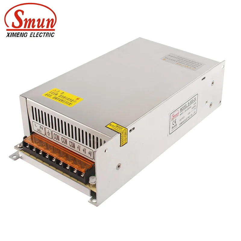 SMUN S-500-24 110VAC/220VAC to 500W 24V 20A Single Output Switch Mode Power Supply LED SMPS