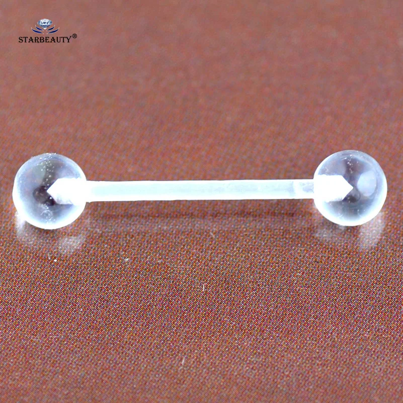 7 pcs Soft Clear Barbell Tongue Piercing Tongue Ring Transparent Acrylic Nipple Ring Helix Piercing Nose Ring Sex Women Pircing