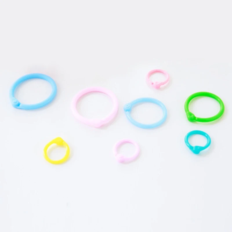 Colorful Transparent Plastic Spiral Binder Clip DIY Pocket Binder Loose-leaf File Folder Diary Clips Binding Rings Loose Ring