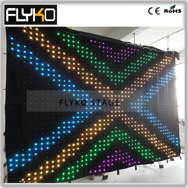 

Free shipping 3x4m P9CM fiber optic opera house illuminator video cloth curtain