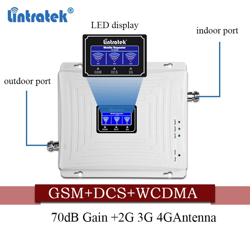 Imagem -05 - Repetidor de Sinal de Celular Gsm 900mhz 2g 3g 4g Amplificador de Sinal 900 1800 2100 Lte