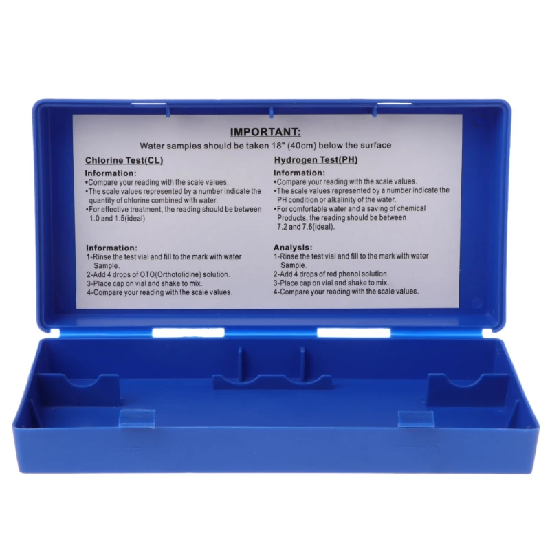 1Set di PH Cloro Kit per il Test di Qualità Dell'acqua Tester Hydrotool Acquario Tester Piscina di Coltura Idroponica Acquario Accessori