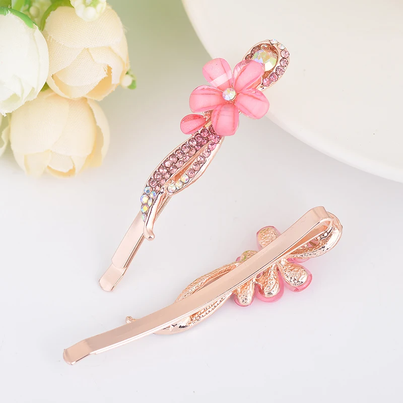 EASYA New Fashion Elegant Hairpin Ornaments Crystal Rhinestone Flower Clips Women Hairwear Hair Accessories