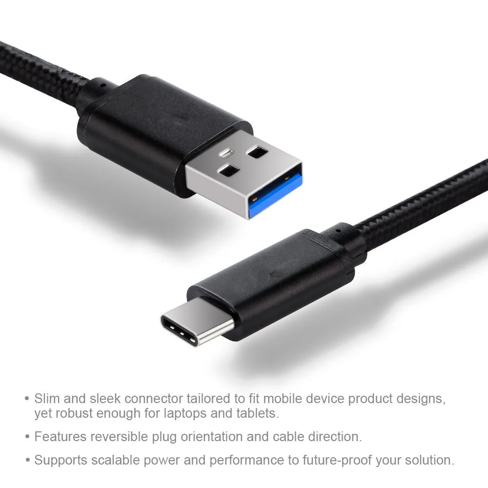 Nylon USB Cable Type C Charger 25cm Short 2/3 Meter Long Data Sync Line For Meizu 16th Oppo R17 Huawei P20 Lite p30 pro Nova 3e