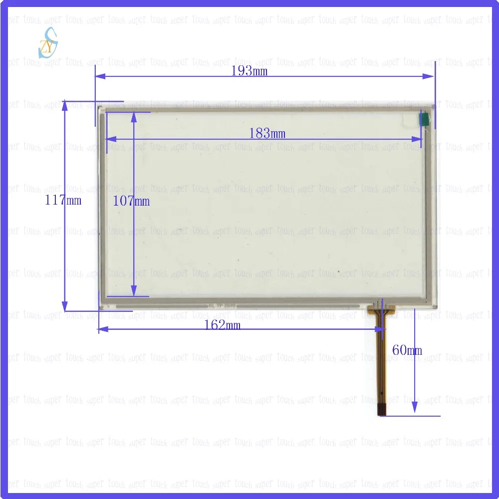 

ZhiYuSun HLD-TP-3133compatible 8Inch 193mm*117mm 4Wire Resistive TouchScreen Panel Digitizer 193*117 this is compatible