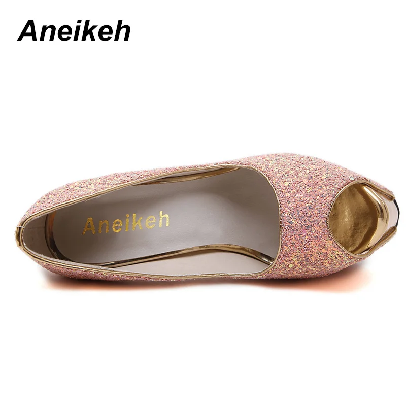 Aneikeh nowych kobiet pompy Bling Sexy 16 CM Ultra wysokie buty na wysokim obcasie czółenka z wystającym palcem Party Dress buty Zapatos Mujer