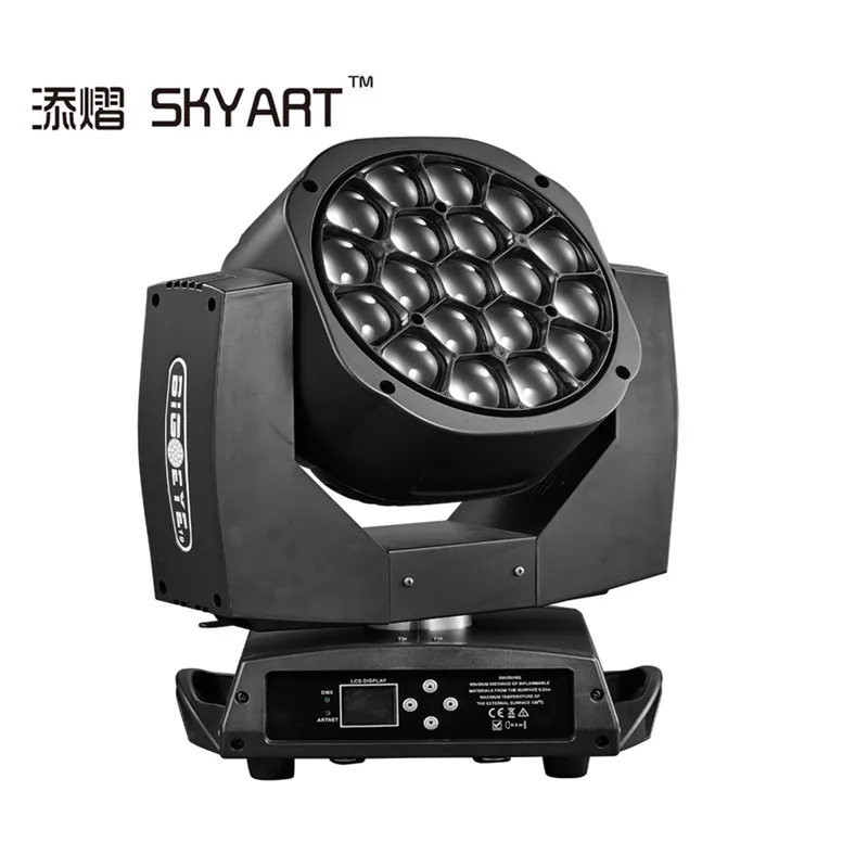 

1 unit 19pcs x15w bee eye LED moving head stage light for bar party DJ disco wedding vocal concerts Villa, courtyard lighting