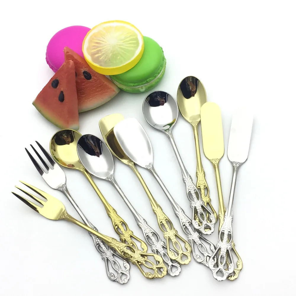 Dessert Fork, Ice-cream Scoop, Butter Shovel Dessert Full Set, Western Stainless Steel Coffee Scoop, Cake Fork, Dinnerware