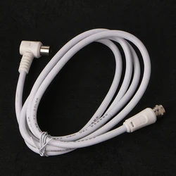 2018 9.5mm White 90 Degrees Male To F Type Male Coaxial TV Satellite Antenna Cable