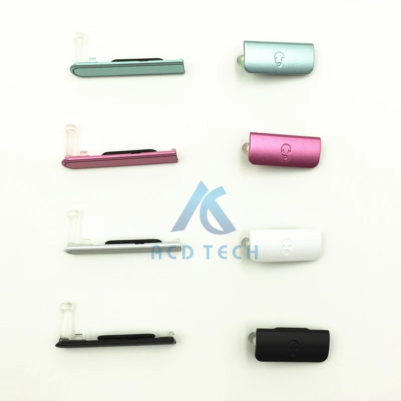 Aocarmo Micro SD Card Dust plug + Sim Card Slot Port Caps + Charging USB Cover dla Sony Xperia ZR M36h C5502 — zdjęcie 3