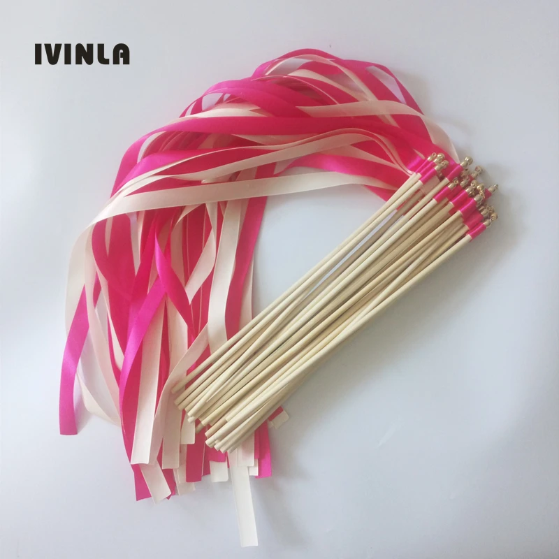 Hot Selling 50Pieces/Lot Style A Fushia and White with gold bell for Wedding Decoration