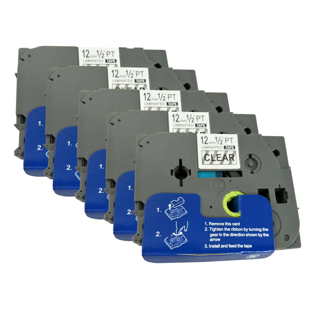 

Tze131 Черный на прозрачном стандарте, ламинированный Adhes Wee размещение для Brother P-touch Label Tape Кассета 12 мм 8 м