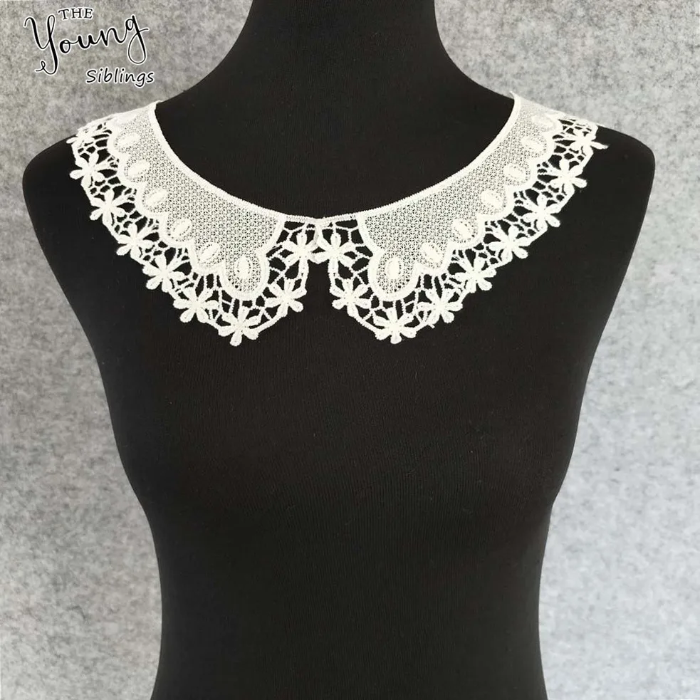 Exquisite white applique Lace Collar Floral Venice Lace Applique Sewing Trims Garment DIY wedding dress sewing craft Accessories