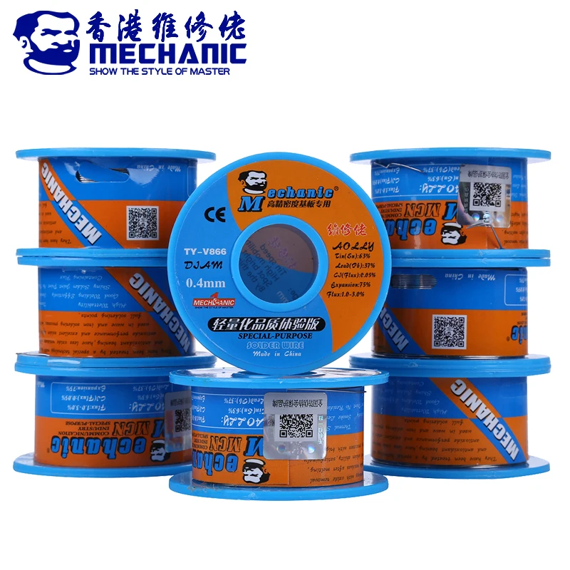 

MECHANIC 40g 0.4mm Solder Wire Soldering Tin Wire Rosin Core Low Melting Point Welding Repair Tools