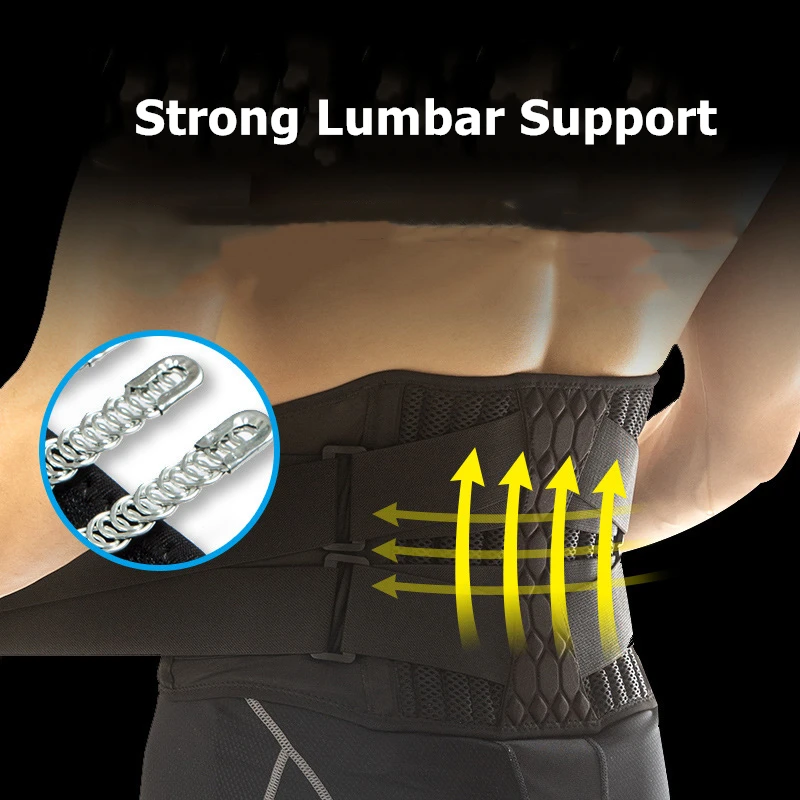 Lumbar Support Belt Lower Back Brace Abdominal Binder Men Women Waist Trainer Corset Sweat Slim Belt for Sports Gym Pain Relief