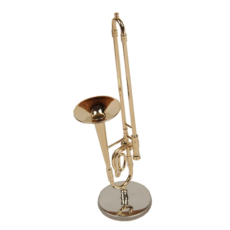 MoonEmbassy Mini Trombone Model Miniature Trombone Collection Home Decoration Ornaments Model Music Lover Gift