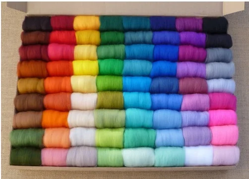 mylb Wholesale 36pcs/lot Wool Fibre Wool Yarn Roving For Needle Felting materials free-shipping new arrival