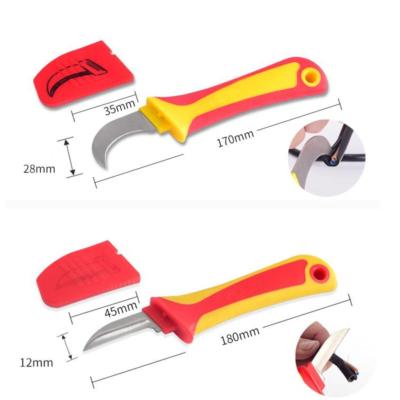 Pisau Listrik Kabel Terisolasi Pengupasan Gunting Lurus/Melengkung Kait Pisau Tetap Pengupas Kawat Alat Tangan Pengupas