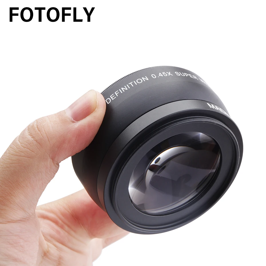 0.45X 46 49 52 55 58 mm Obiektyw szerokokątny z makro szklanymi obiektywami optycznymi do obiektywów Canon Nikon Pentax Akcesorium High Definition