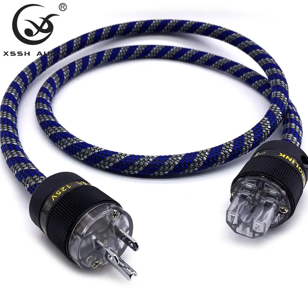 Audio Line Hi-End 400 Signature Version US IEC AC 15MM 3Core OFC Pure Copper Power Cable Cord with ACROLINK Power Plug Connector