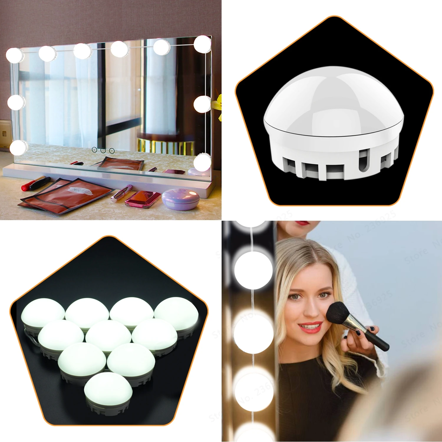 Makeup Mirror light Wall Lamp Vanity mirror Light Bulbs Kit for Dressing Table with Dimmer Mirror Not Included Lighting Fixtures