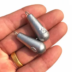 Down Lead Sinker 10g 20g 30g 40g 50g 60g Water Drop Fishing Lure Accessories String Hook Explostion Hooks Tackle 1-3 Pieces Bag