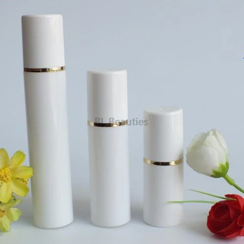 

300pcs/lot 15ml 30ml 50ml PP Airless Bottle White Clear Color Airless Pump For Lotion BB Cream Vacuum Bottle White And Gold