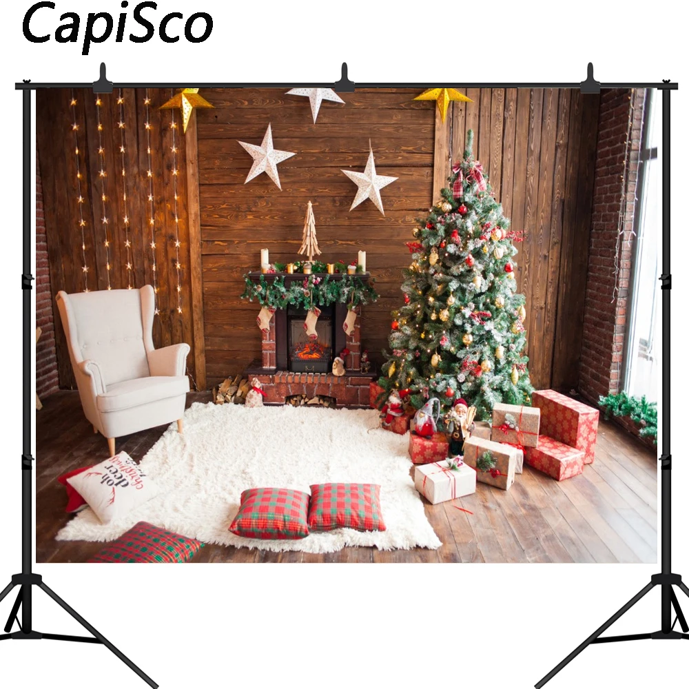 

Capisco photography backdrop Christmas Wooden wall backgrounds Computer Printed children Photography backdrops for Photo studio