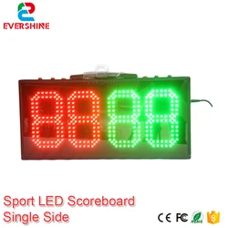 Portable led electronic sports scoreboard 8 inch 4 digits red Green color dispaly soccer  Substitution display