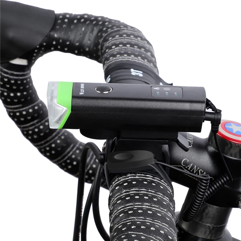 WEST BIKING Bicycle Light With Horn LED Front Flashlight USB Rechargeable Sensor Auto Bike Lamp MTB Road Bike Cycling Headlight