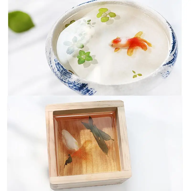 5Pcs 3D Leaves Clear Water Grass Film Sticker For Resin Goldfish Painting Jewelry