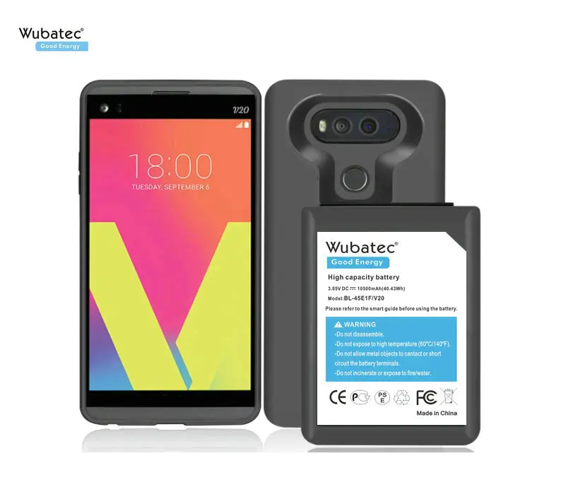 Wubatec 1x 10500mAh BL-44E1F Extended Battery Protective Case For LG V20 Stylo 3 H990 F800 VS995 US996 LS995 LS997 H910 H918