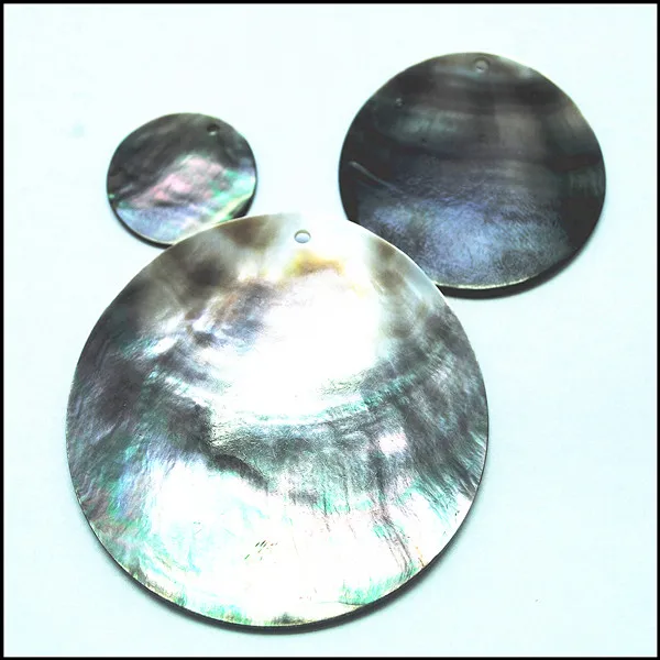 5PCS Nature Black Lips Shell Beads Mother Of Pearl Saltwater Round Shape Size 20MM 25MM 30MM 40MM 50MM 60MM 80MM