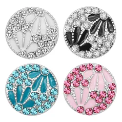 New KZ3095 Beauty Charm Colorful crystal flowers Metal 18MM snap buttons for DIY snap jewelry