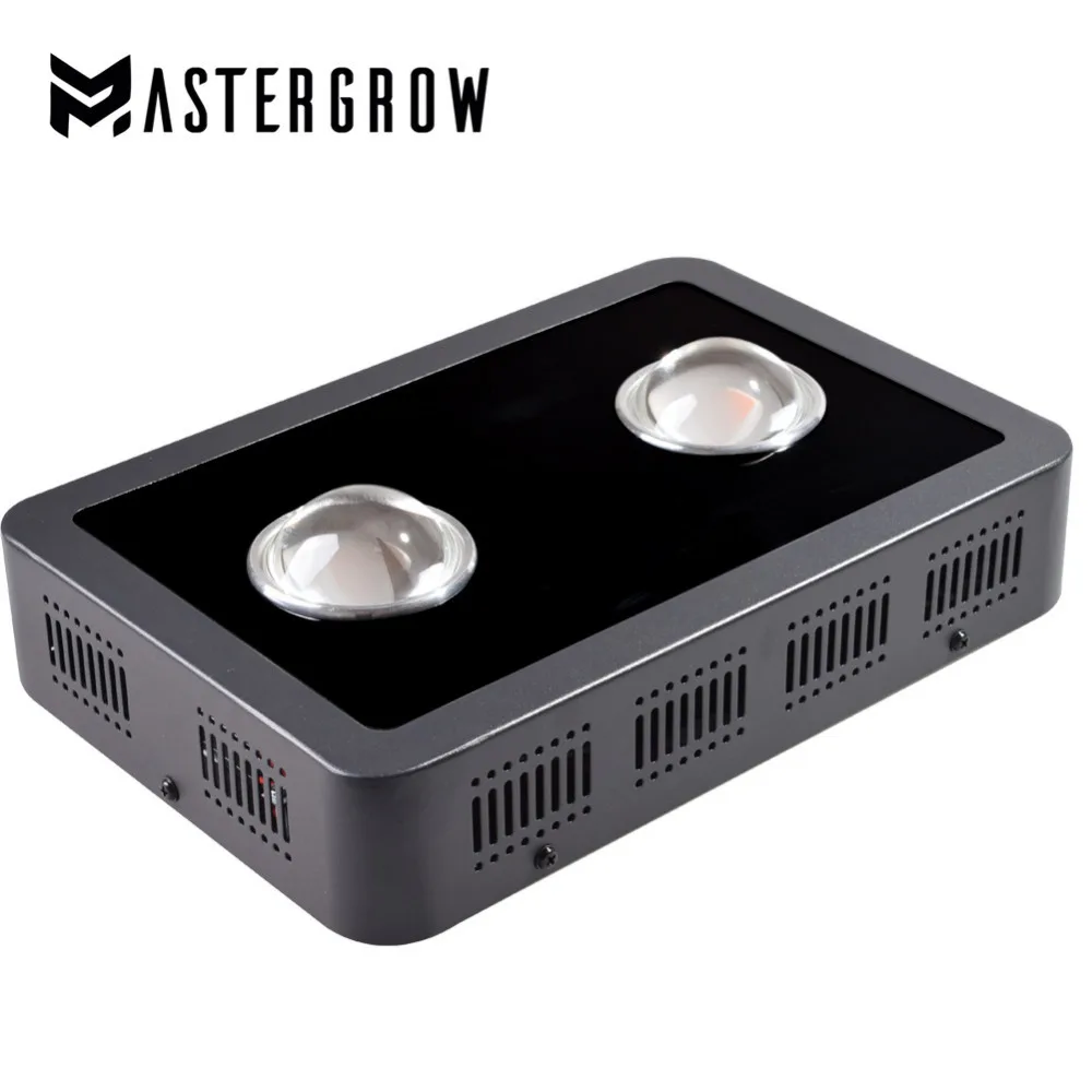 mastergrow preto 600w cob led crescer espectro completo de luz 410730nm com lente grande para plantas hidroponicas internas crescendo e flor 01