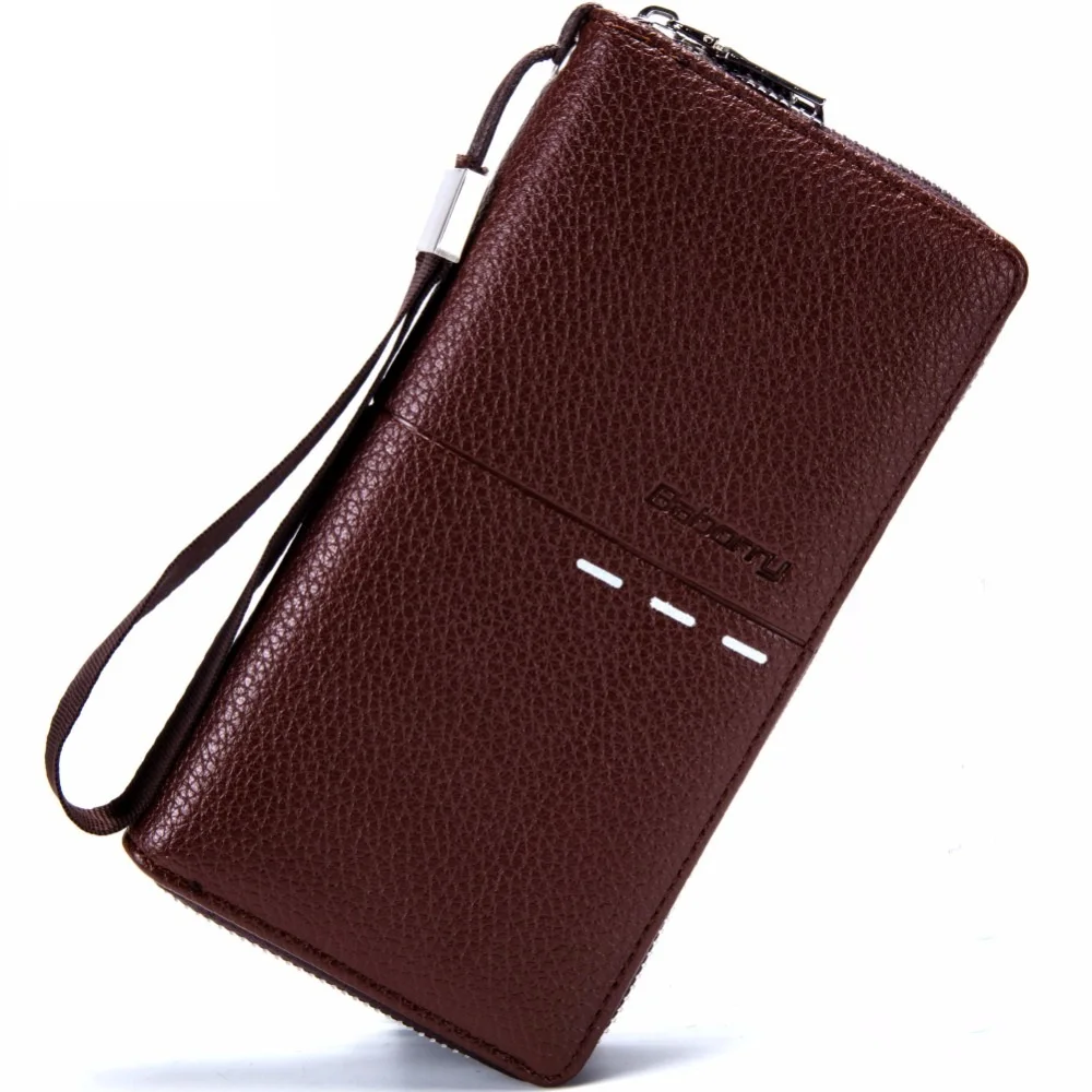 

New Men Wallets Long Clutch Wallet Famous Brand Hand Bag with Flip Up ID Window Purse Male Money Purses Zipper Coin Bag 2022