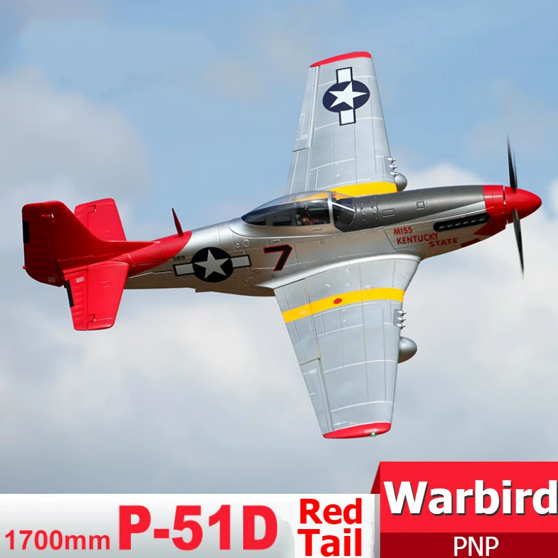 FMSRC RC Airplane 1700MM 1.7M P51 P-51D Mustang Red Tail 6S 6CH EPO PNP Big Scale Gaint Warbird Model Plane Aircraft Avion Hobby