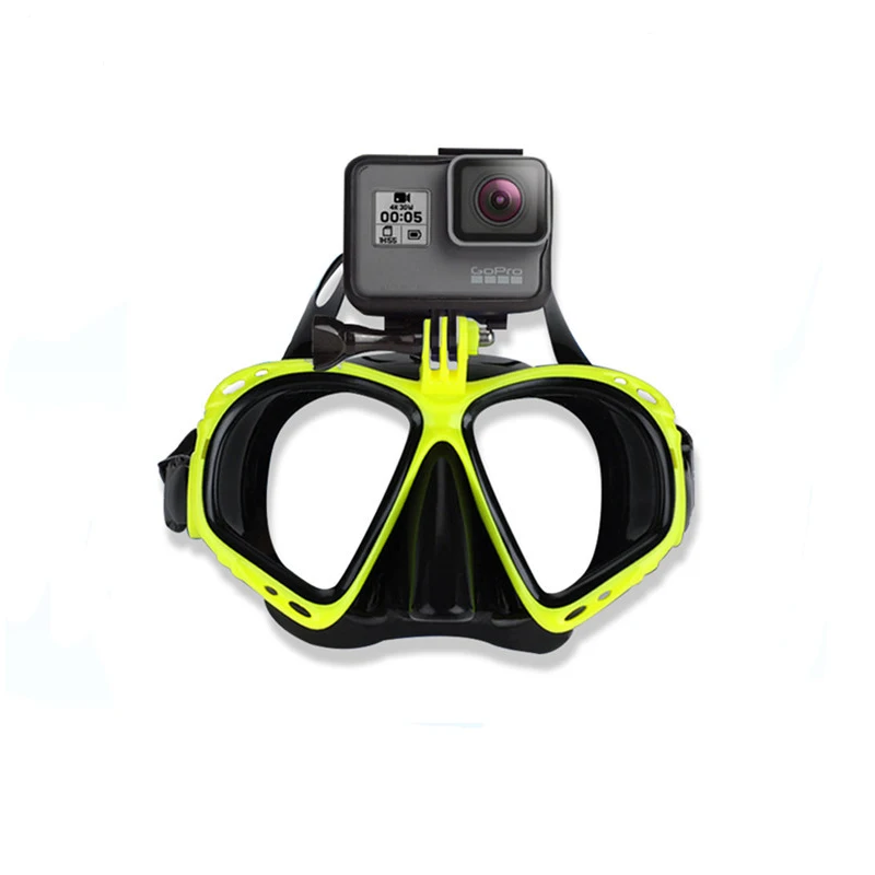 Anti-fog Diving Mask Silicone Mask Snorkel Professional Underwater Swim Goggles Case For GoPro Xiaomi Yi Camera Accessories